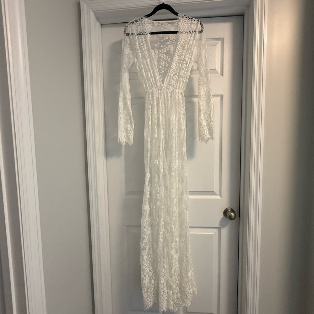 White Lace maternity overlay Dress